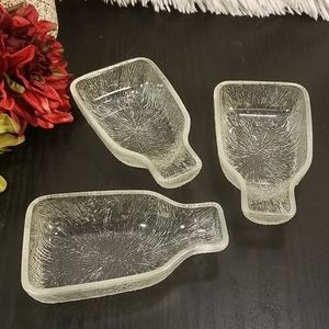 Jeannette Glass Bottle Shapped Relish Dishes